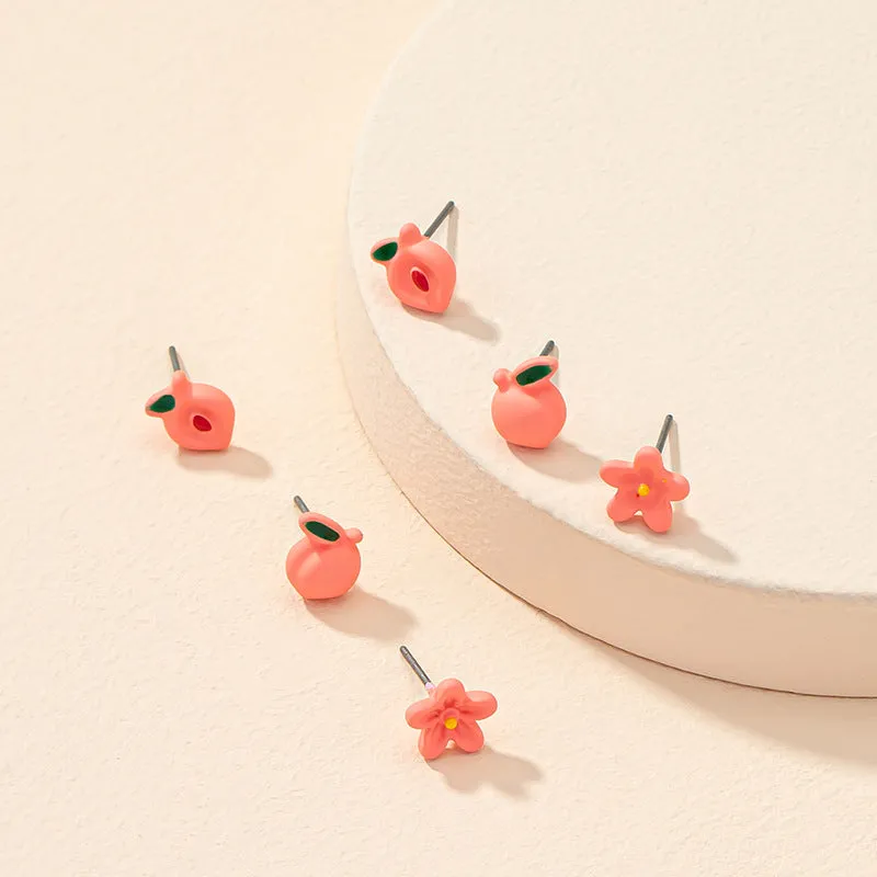 Fashionable Fruit Trio Earring Set - Stylish Cross-Border Wholesale Jewelry