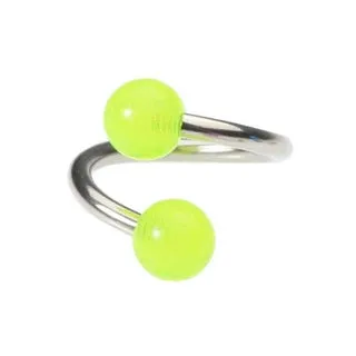 Glow In The Dark Belly Ring Green Twist