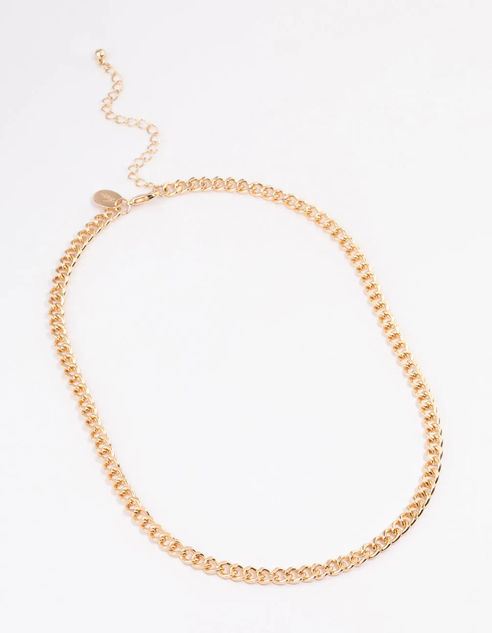 Gold Curb Chain Necklace