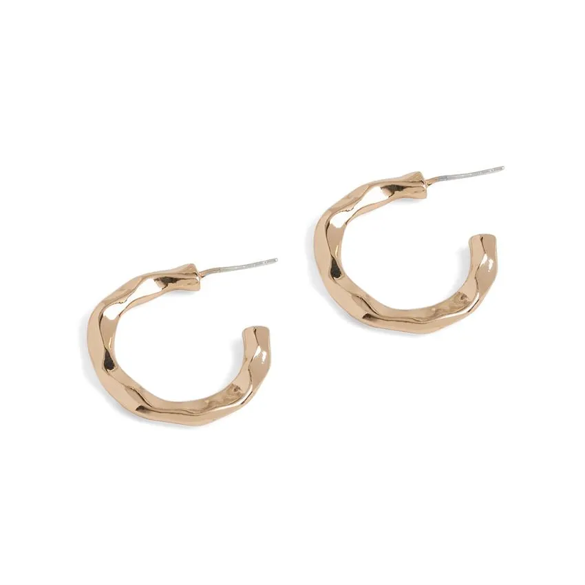 Gold Jagged Edged Hoop Earrings