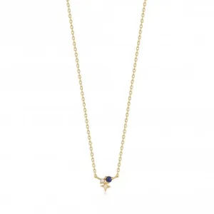 Gold Lapis Star Necklace N039-01G-L