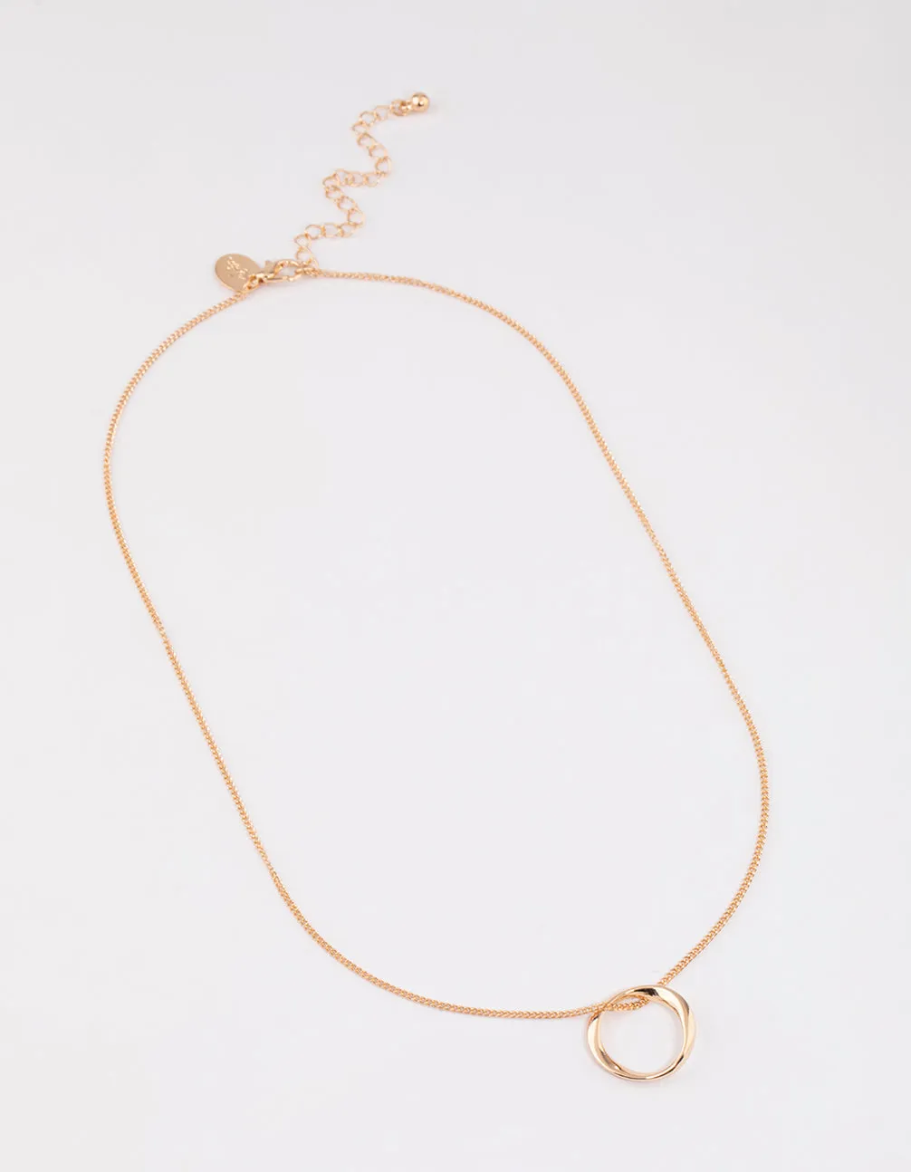 Gold Twisted Circle Necklace