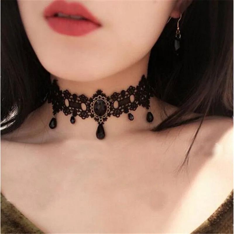 Gothic Black Lace Choker Collection