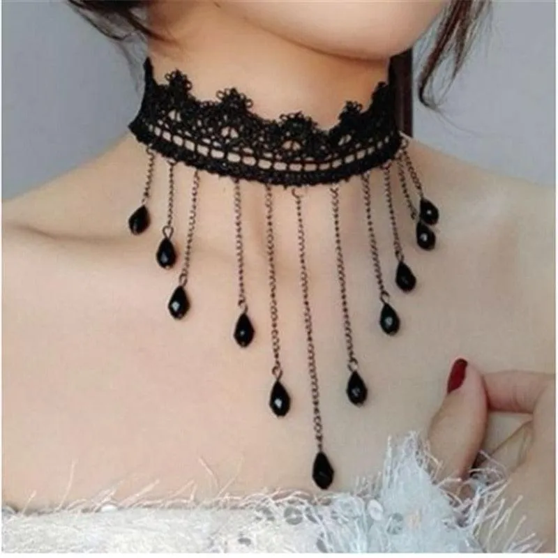 Gothic Black Lace Choker Collection