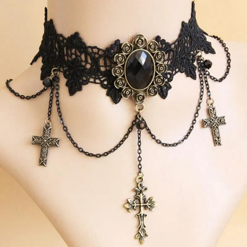 Gothic Black Lace Choker Collection