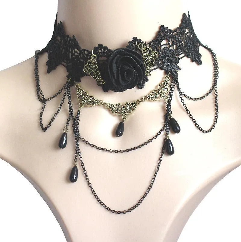 Gothic Black Lace Choker Collection