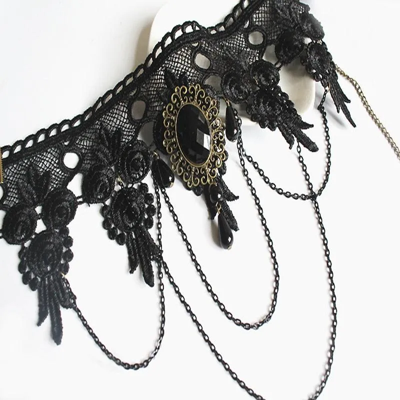 Gothic Black Lace Choker Collection