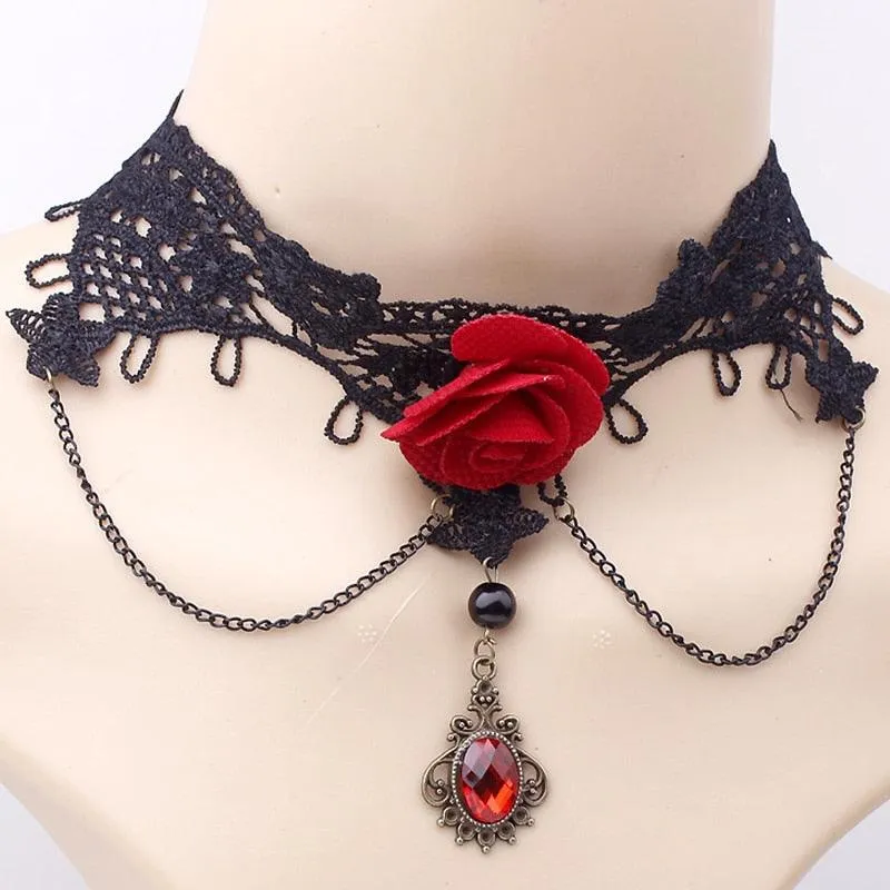 Gothic Black Lace Choker Collection