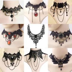 Gothic Black Lace Choker Collection