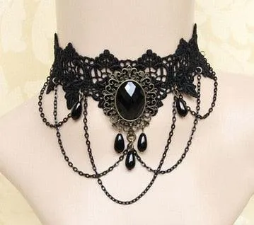 Gothic Black Lace Choker Collection