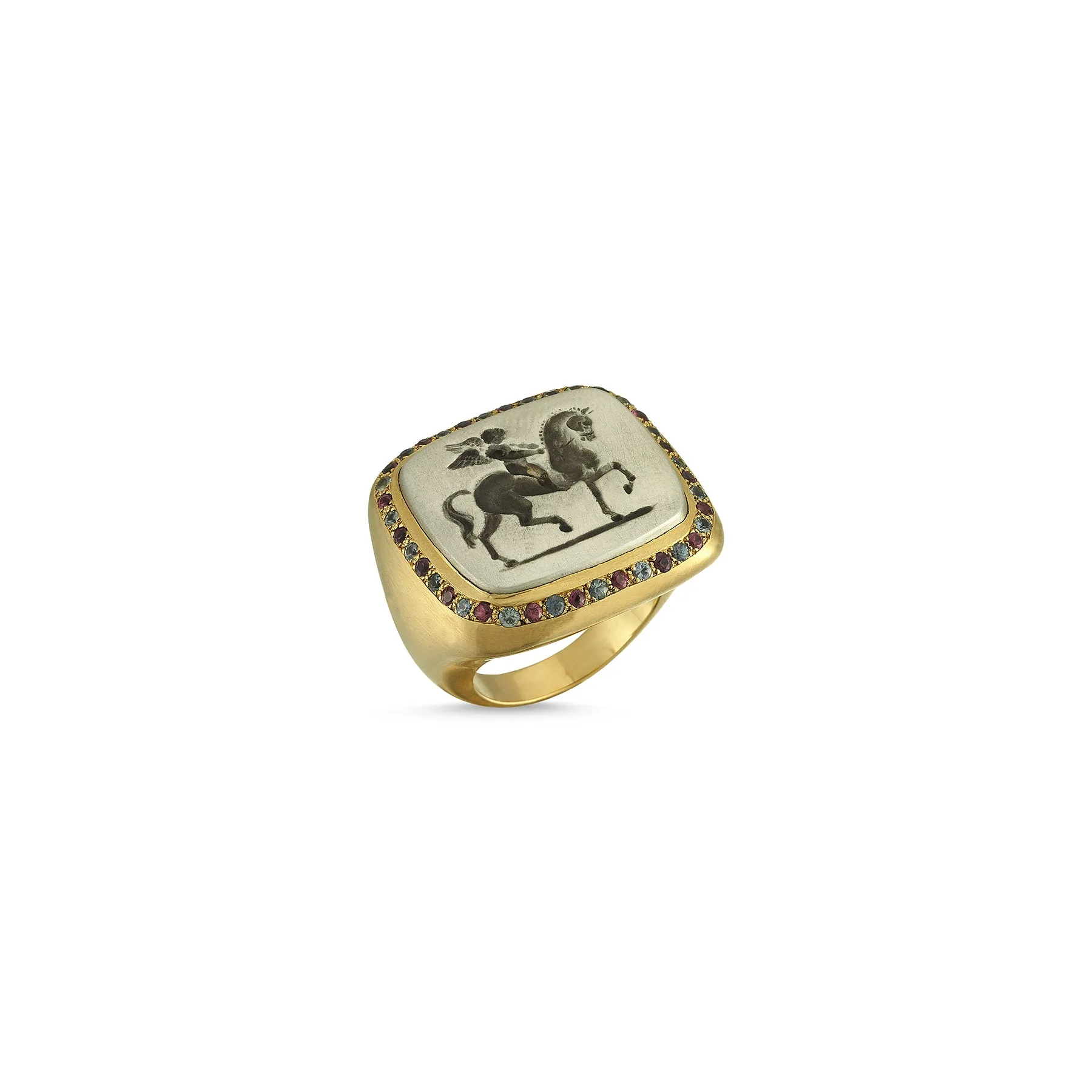 GRAND TOUR EROS & STEED INTAGLIO SIGNET RING