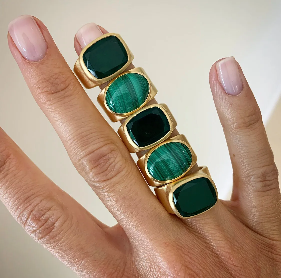 GREEN AGATE FOREST RING