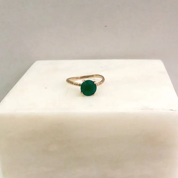 Green Agate Tiffany Ring