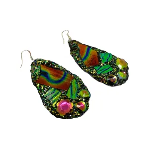 GREEN RIPPLE OILSLICK PENDANT EARRINGS, 2023