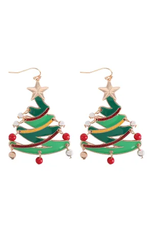 Holiday Christmas tree earrings