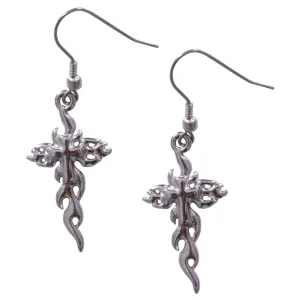 Hot Leathers JWE1110 Stainless Steel Cross Flames Earrings