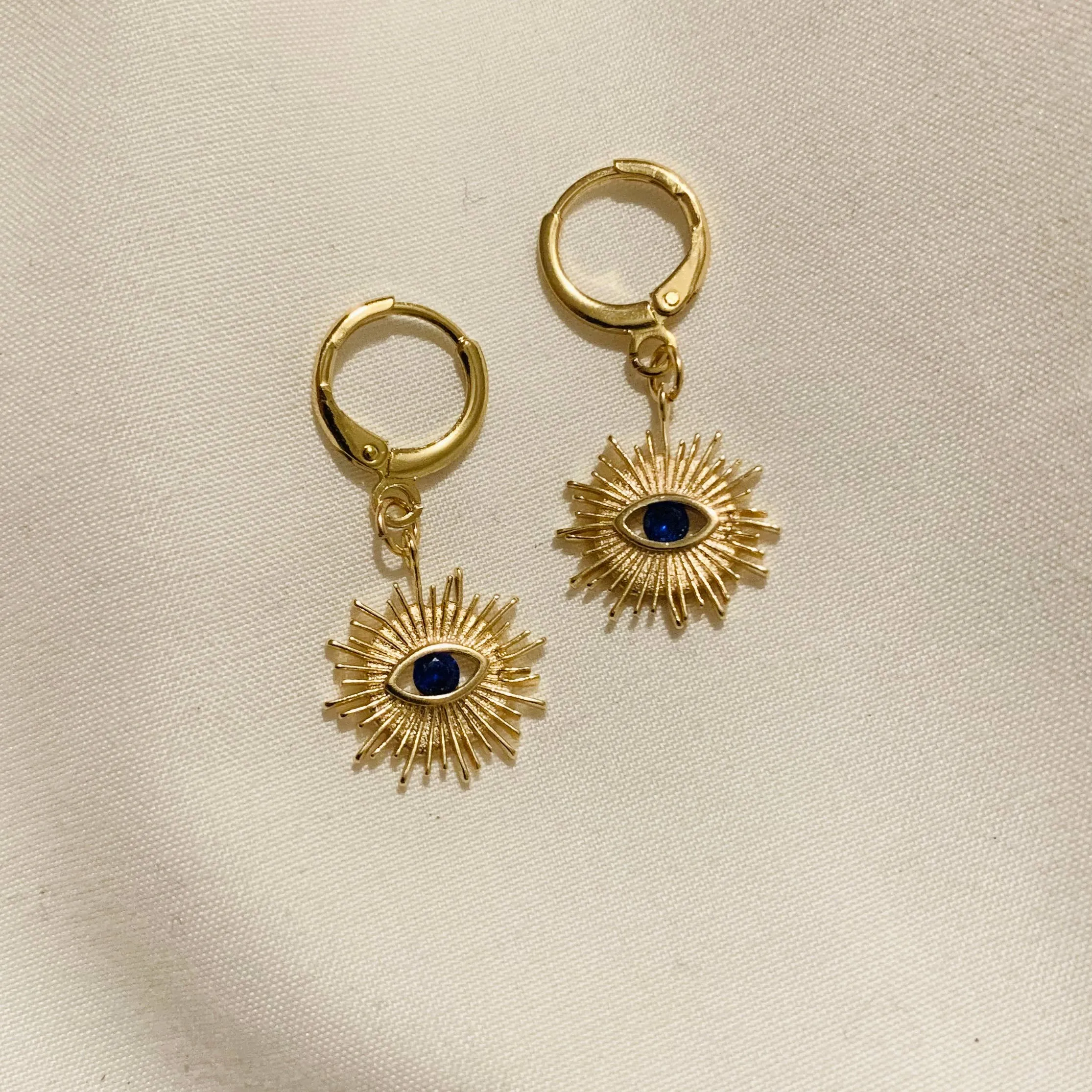 House of Au.   ORA - The Cure Blue Sun Protector 18k Huggie Earrings