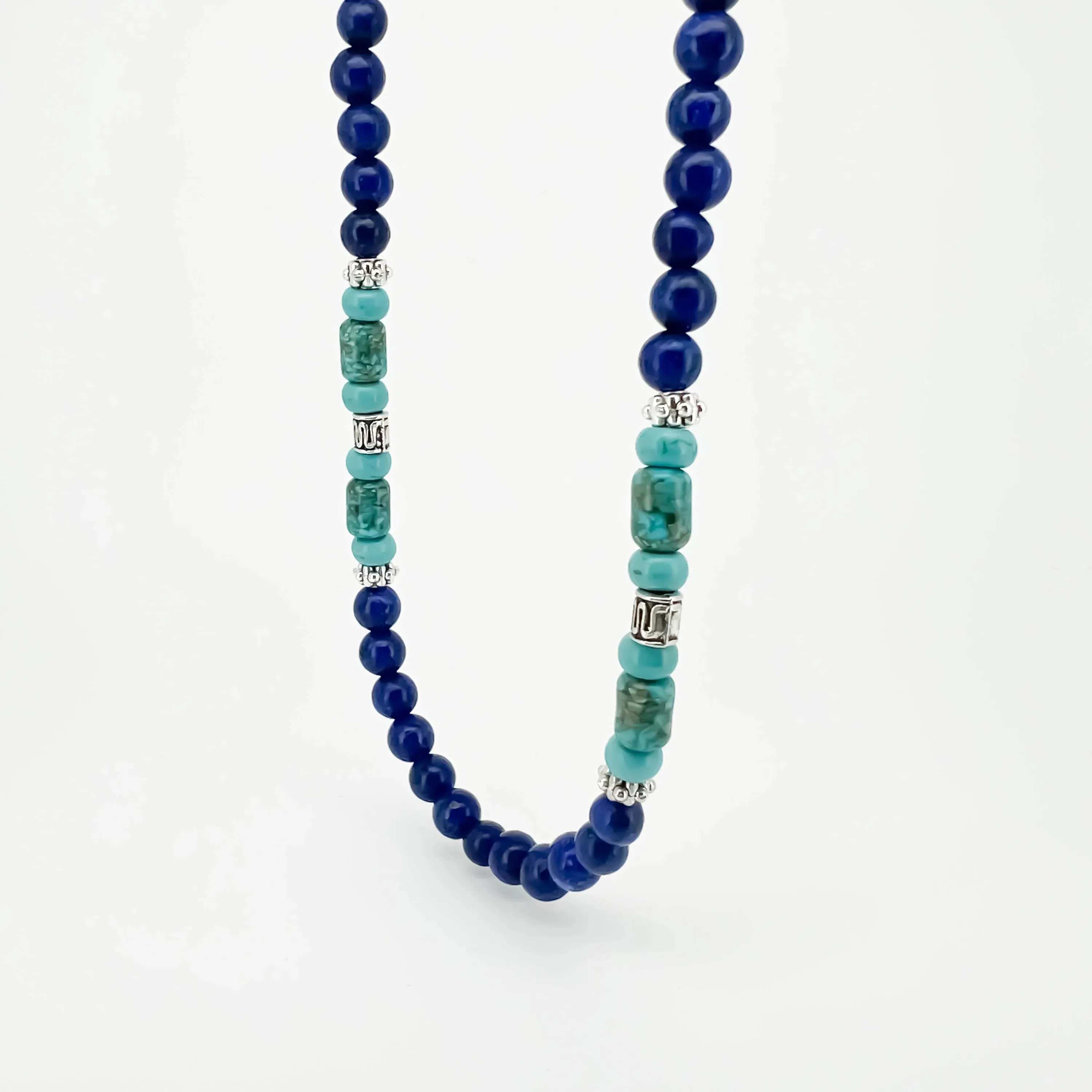 Landyn Beaded Lapis Lazuli & Larimar Necklace