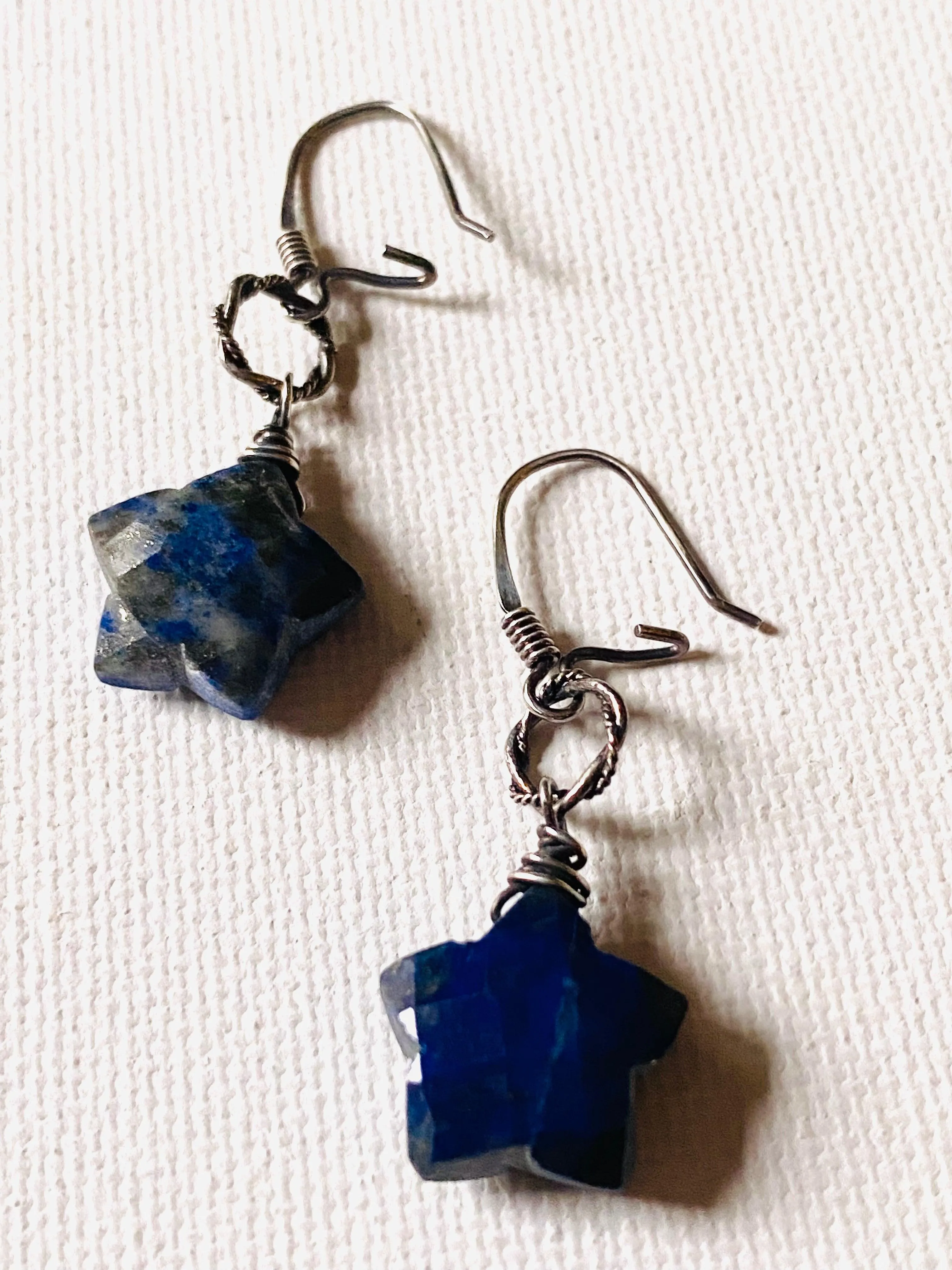 Lapis Star Earrings/Lapis Earrings, Celestial Star Earrings, Blue Star Earrings, Star Earrings