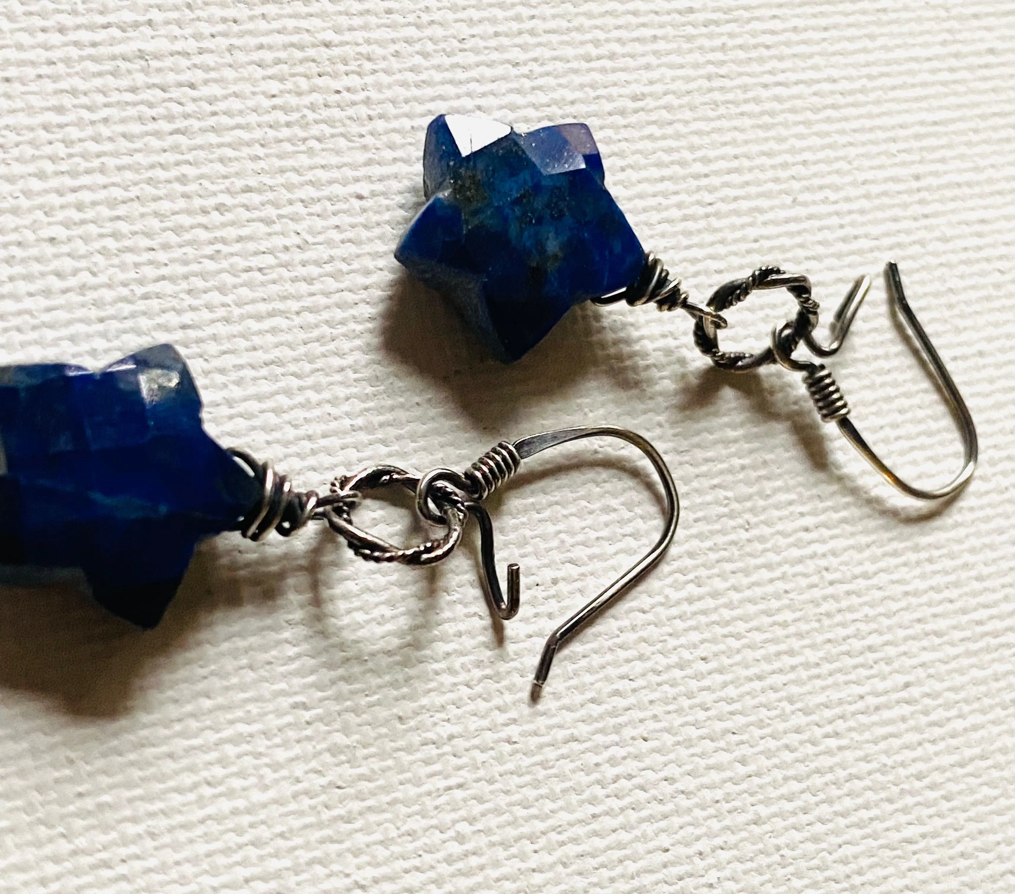 Lapis Star Earrings/Lapis Earrings, Celestial Star Earrings, Blue Star Earrings, Star Earrings