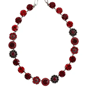 Mariana "Lady in Red" Silver Plated Lovable Mixed Element Crystal Necklace, 3045/1 1070