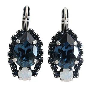 Mariana "Mood Indigo" Silver Plated Teardrop Pear Crystal Earrings, 1259/1 1069