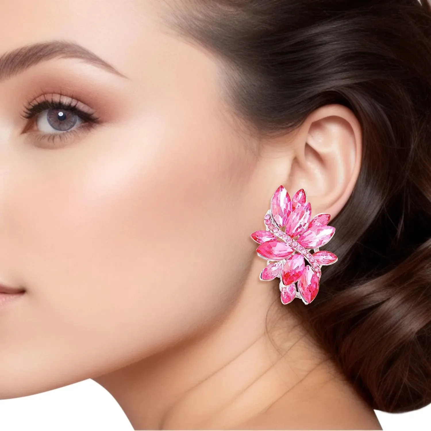 Marquise Studs: Fashionable Pink Earrings for Elegant Style