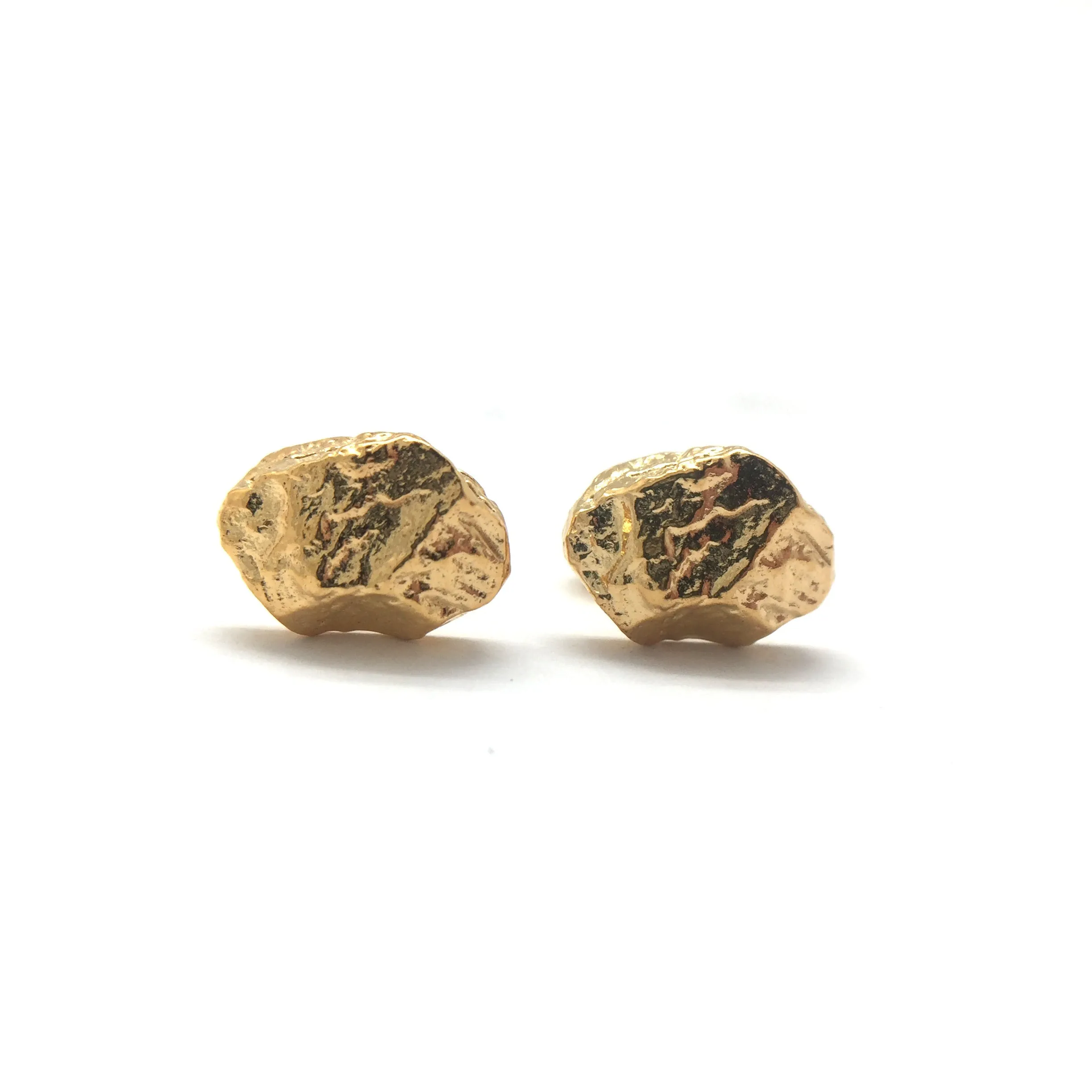 Medium Textured Gold Studs