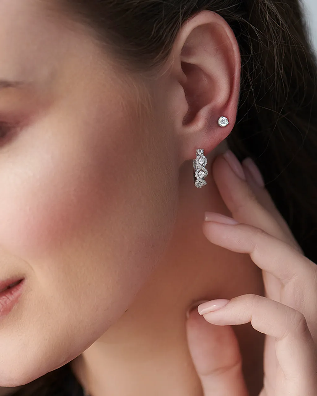 Mini Round Diamond Earrings