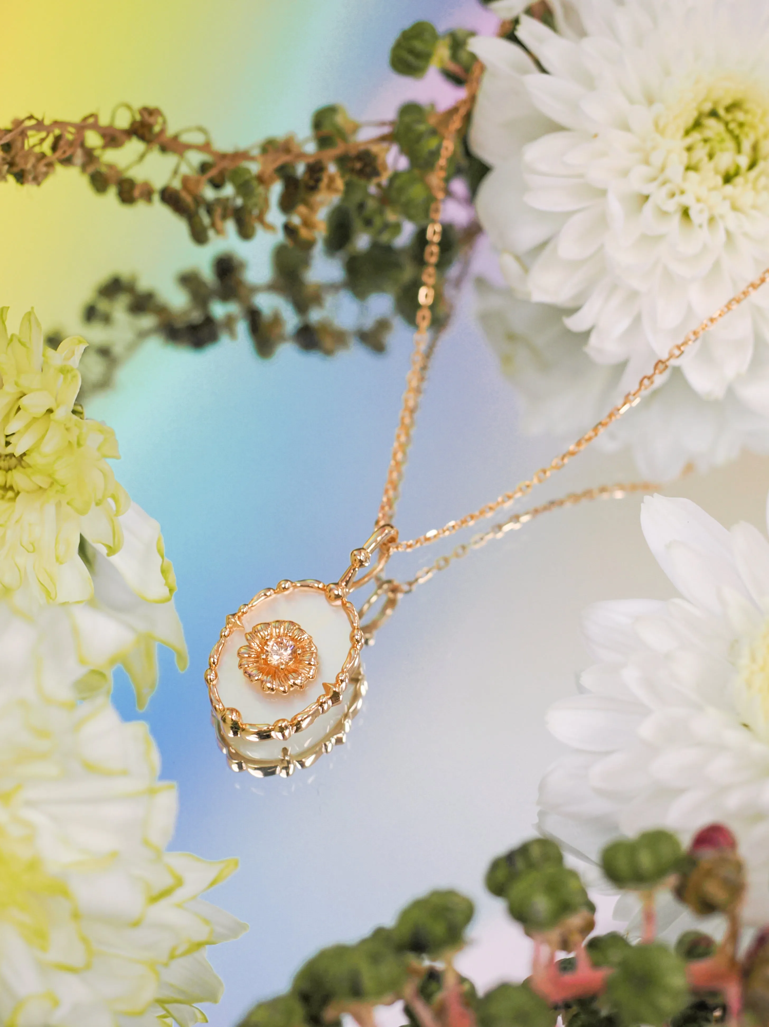 Mother of Pearl Gold Pendant - Aster