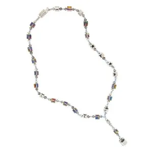 Multi-Color Drop Necklace with Crystal Cubes