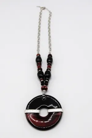 N-225 Red & Black Lucite Medallion