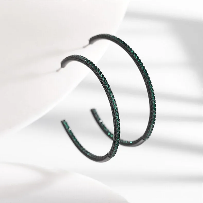 New earrings simple and fashionable silver needle geometric hoop earrings LYG134