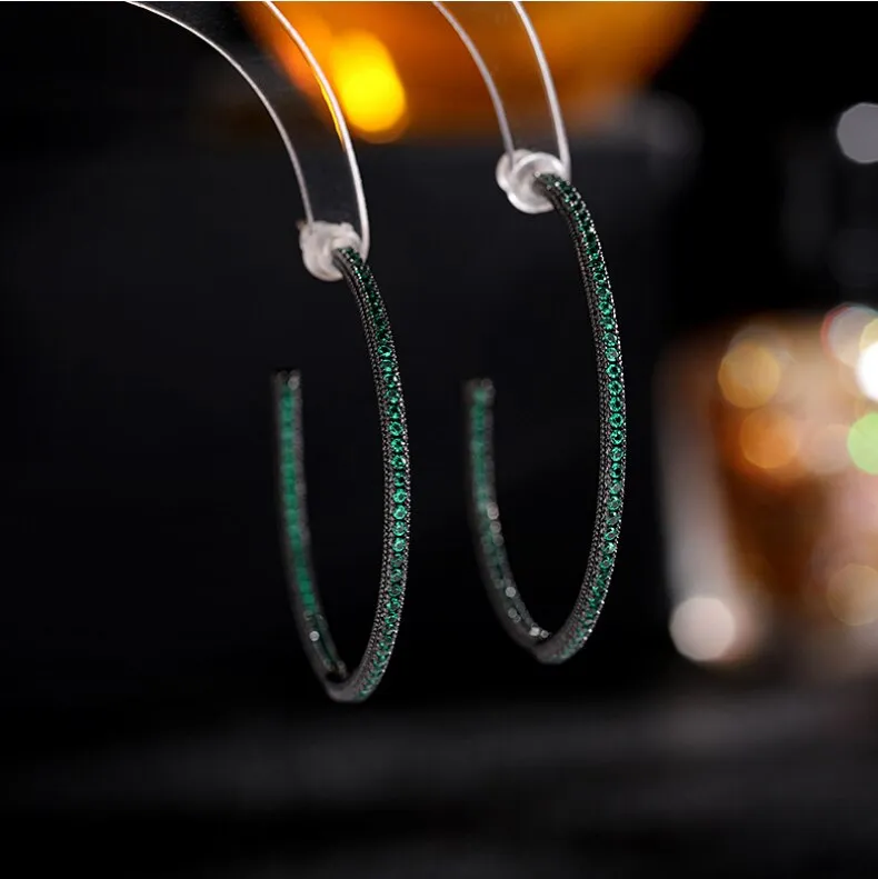 New earrings simple and fashionable silver needle geometric hoop earrings LYG134