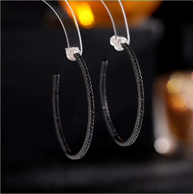 New earrings simple and fashionable silver needle geometric hoop earrings LYG134