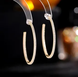 New earrings simple and fashionable silver needle geometric hoop earrings LYG134