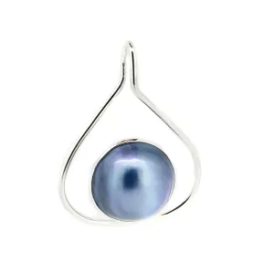 New Moon Mabe Blue Pearl Pendant