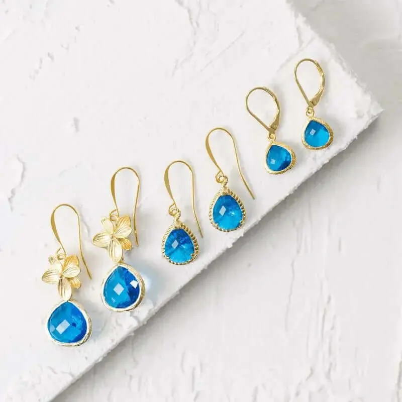 Ocean Blue Earrings: Capri Baby Drops