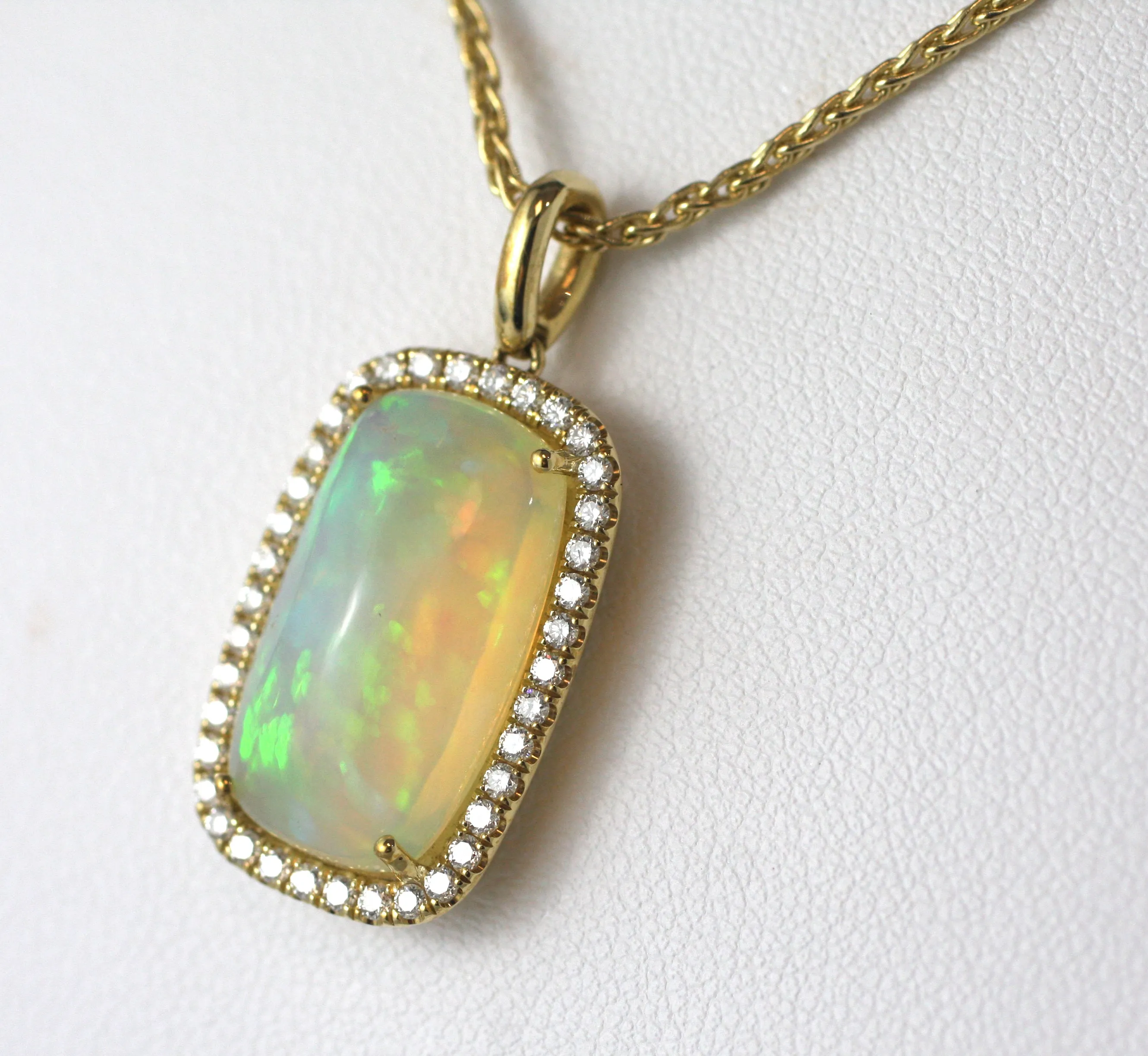 Opal & Diamond Pendant