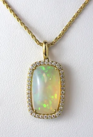 Opal & Diamond Pendant