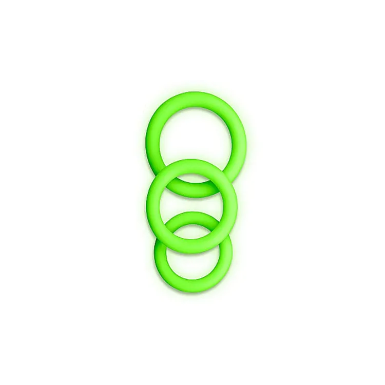 Ouch! Glow-in-the-Dark 3pc Cock Ring Set