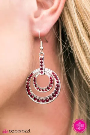 Paparazzi Earring ~ Cant Dull My Sparkle - Red