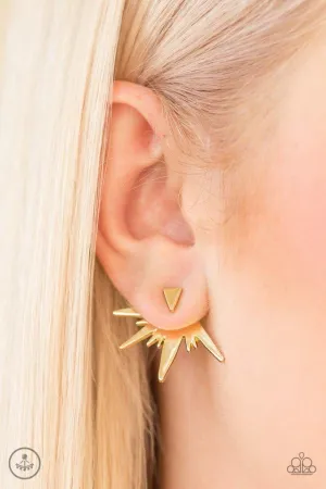 Paparazzi Earrings - Electric Edge - Gold