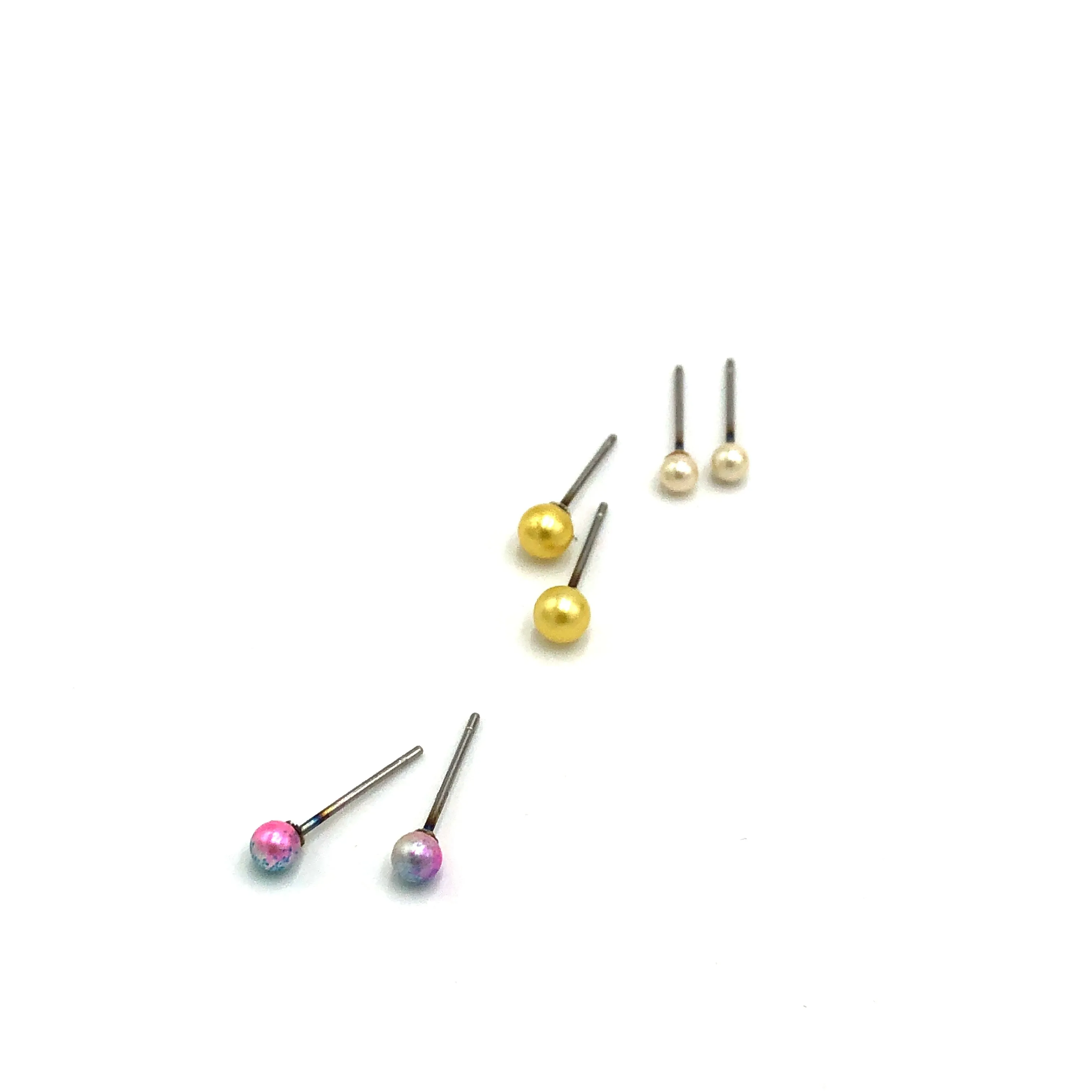 Pastel & Classic Pearls Tiny Studs Earrings Set