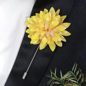 Peluche Adorned with Spots Yellow Brooch