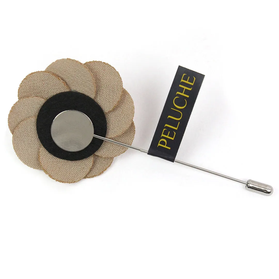 Peluche Brawny Delicacy Dark Beige Brooch/Lapel Pin For Men