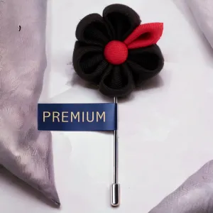 Peluche Dual Shaded Beauty Black & Red Colored Brooch / Lapel Pin for Men