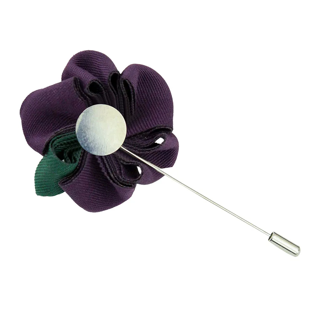 Peluche Dual Shaded Beauty Dark Purple and Dark Green Colored Brooch for Men