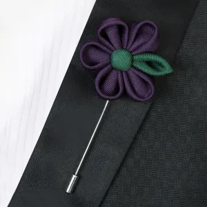 Peluche Dual Shaded Beauty Dark Purple and Dark Green Colored Brooch for Men