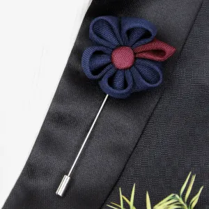 Peluche Dual Shaded Beauty Navy Blue & Maroon Colored Brooch / Lapel Pin for Men